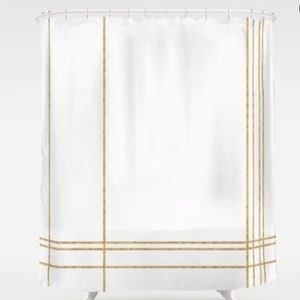 Society 6 Gold Lines Shower Curtain